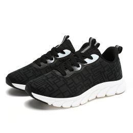 Women Girls 35-41 Casual Sneaker Breathable Mesh Summer Light Cozy Outdoor Running Sport Shoes Fitness Spring Autumn Comfortable (Color: BLACK)