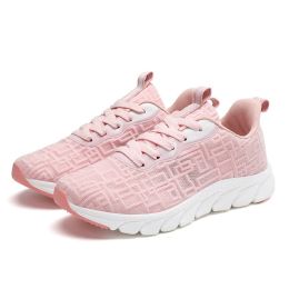 Women Girls 35-41 Casual Sneaker Breathable Mesh Summer Light Cozy Outdoor Running Sport Shoes Fitness Spring Autumn Comfortable (Color: Pink)