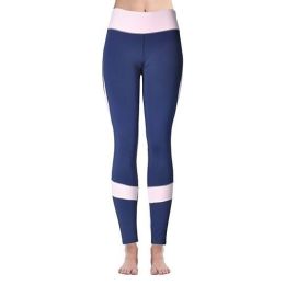 Women Sports Trouser Gym Workout Fitness Capris Yoga Pant Legging (Color: Navy  Blue)