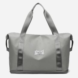 Expandable Large-capacity Travel Fitness Business Trip Bag Multi-color Optional Multi-scene Use Shoulder Bag (Color: Grey)