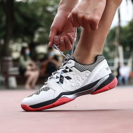 Tenis Masculino Men Professional Tennis Shoes Breathable Sport Shoes Anti-Slippery Sneakers Fitness Athletic Trainers Comfy (Color: Red)